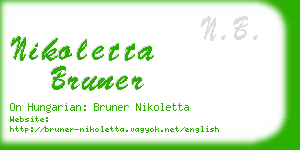 nikoletta bruner business card